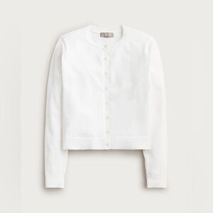NEW J CREW Jackie Cardigan in premium ultra-fine cotton blend- White (Size XXS)